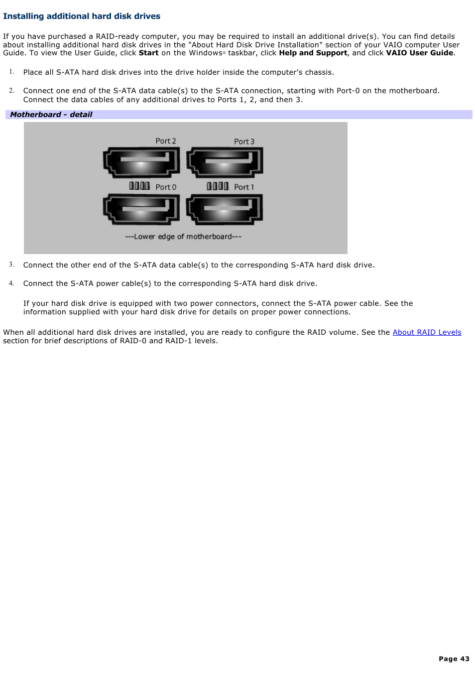 Installing additional hard disk drives | Sony VGN-T340P User Manual | Page 43 / 49