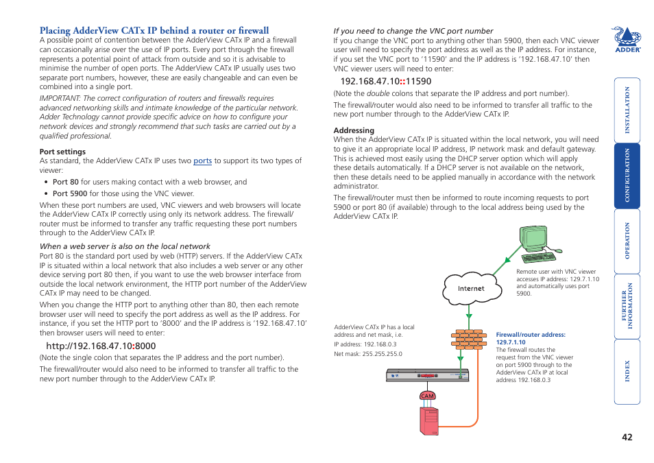 Adder Technology AdderView CATx EPS-S8 User Manual | Page 43 / 115