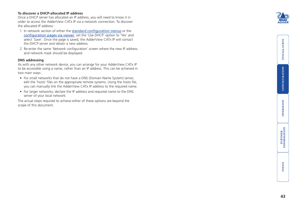 Adder Technology AdderView CATx EPS-S8 User Manual | Page 44 / 115