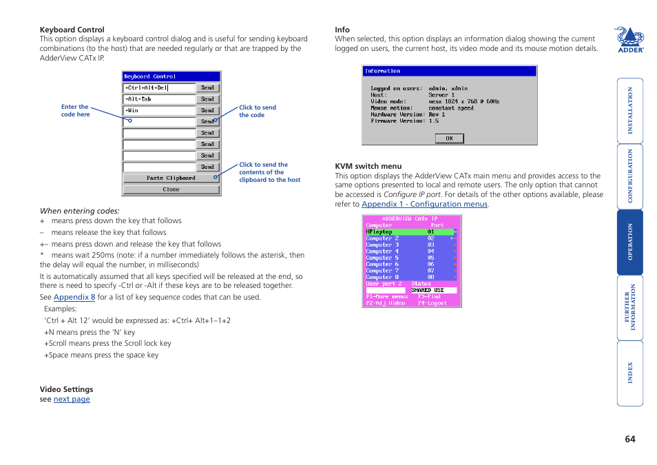 Adder Technology AdderView CATx EPS-S8 User Manual | Page 65 / 115