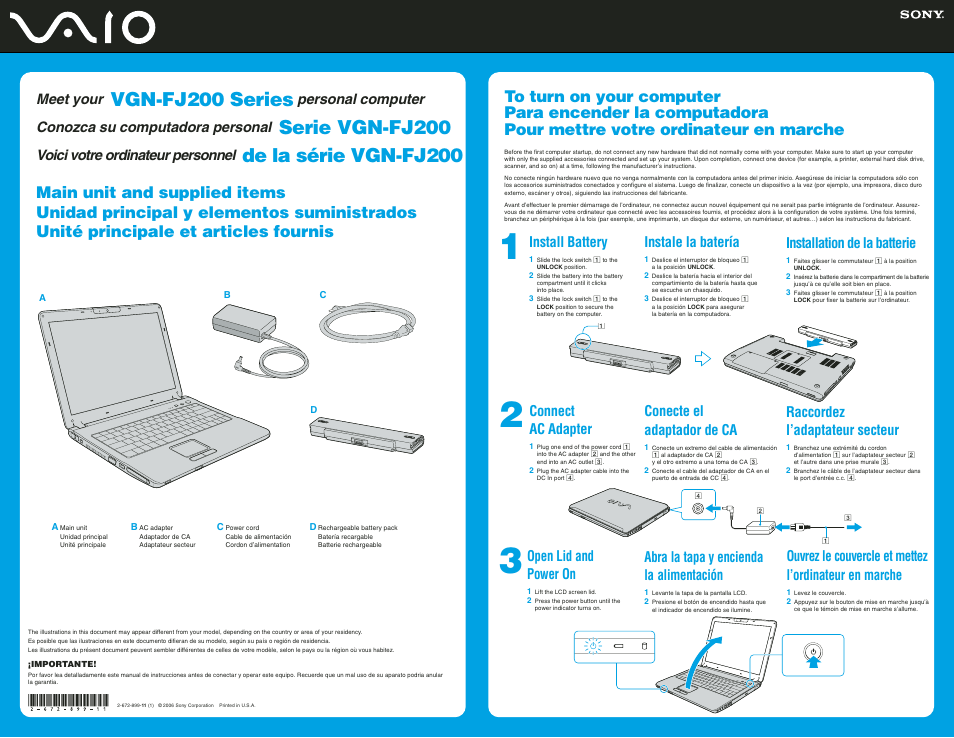 Sony VGN-FJ270 User Manual | 2 pages