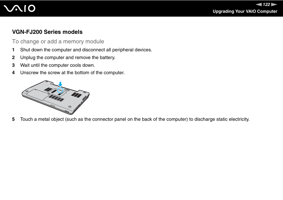 Sony VGN-TX750P User Manual | Page 122 / 195