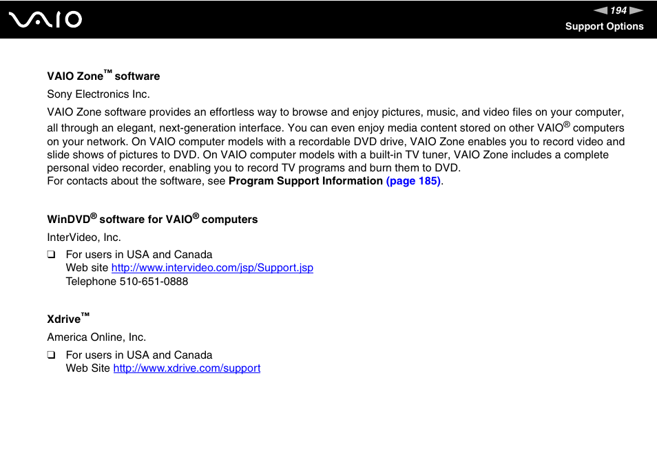 Sony VGN-TX750P User Manual | Page 194 / 195