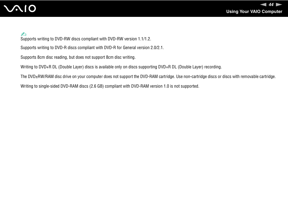 Sony VGN-TX750P User Manual | Page 44 / 195