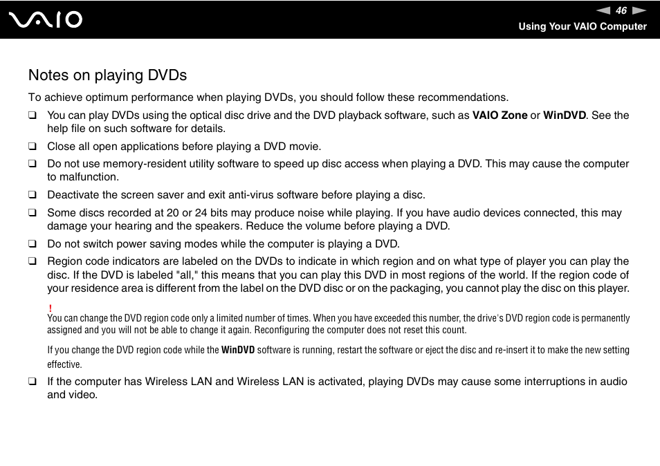 Sony VGN-TX750P User Manual | Page 46 / 195