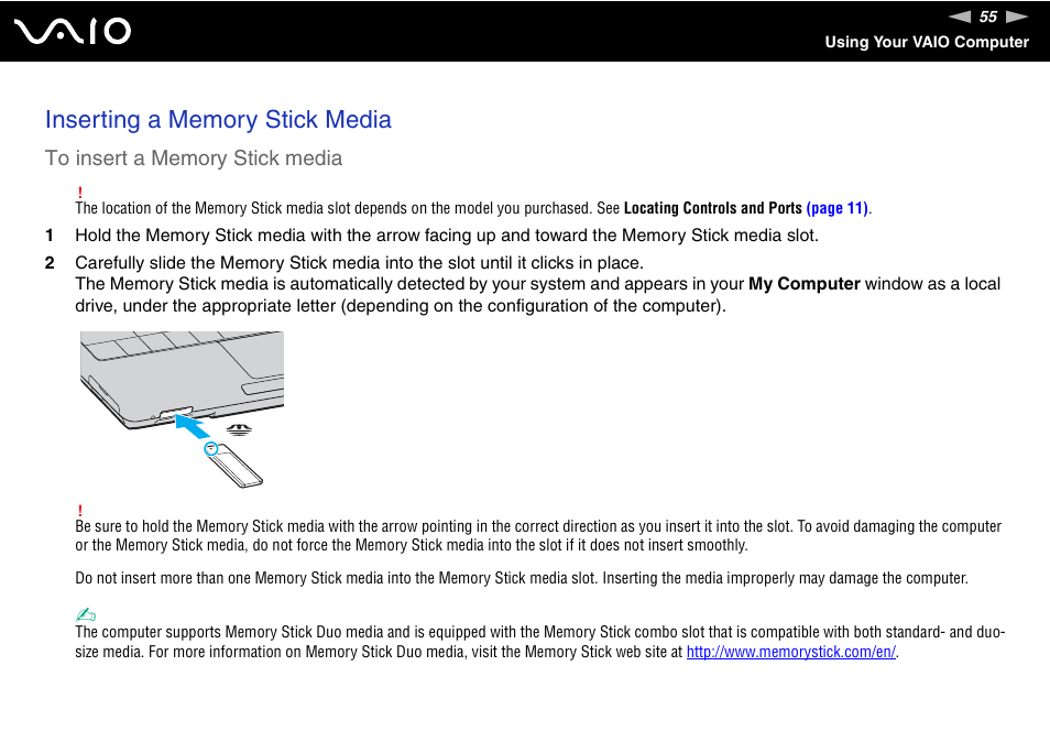 Sony VGN-TX750P User Manual | Page 55 / 195