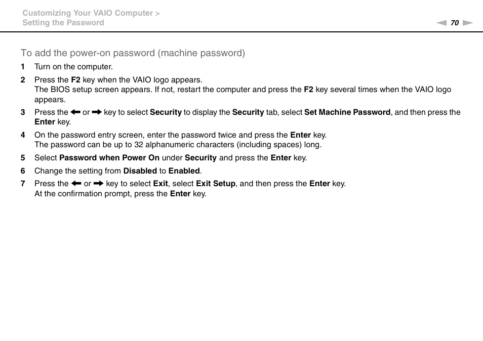 Sony VPCW121AX User Manual | Page 70 / 128