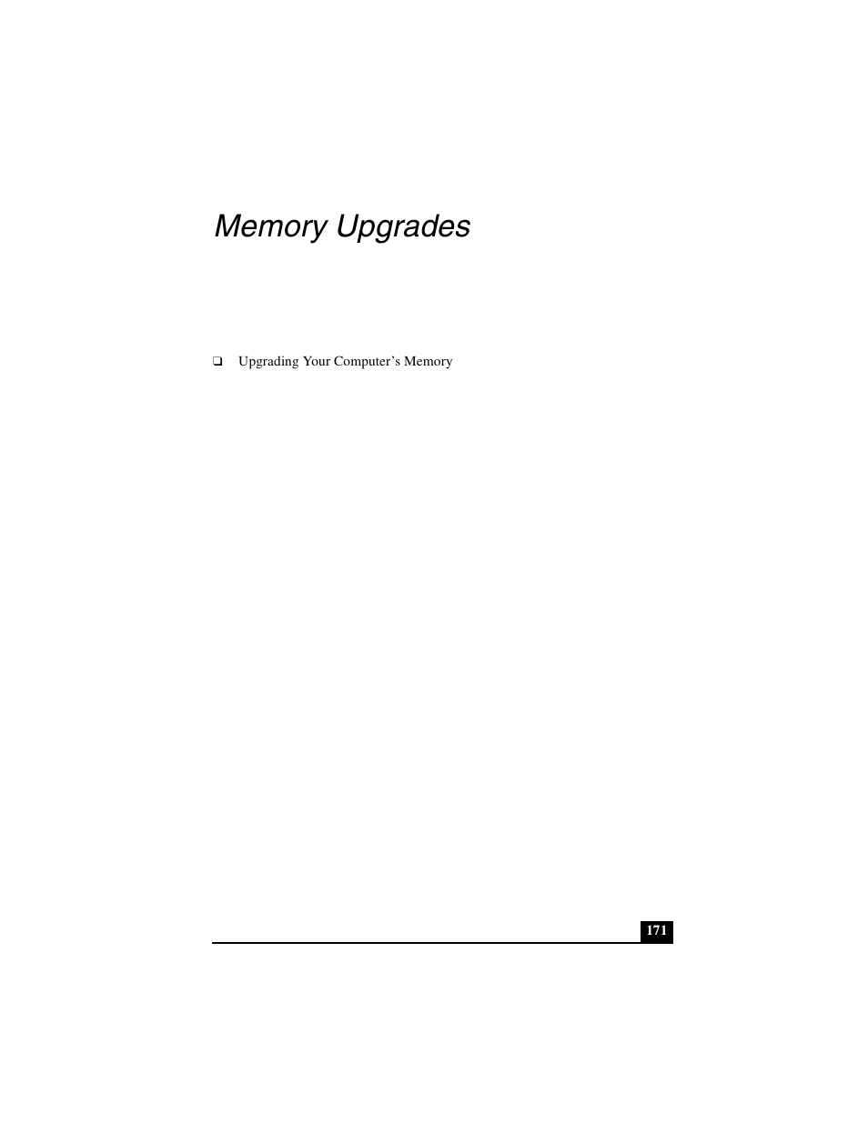 Memory upgrades | Sony PCG-GRX690P User Manual | Page 171 / 222