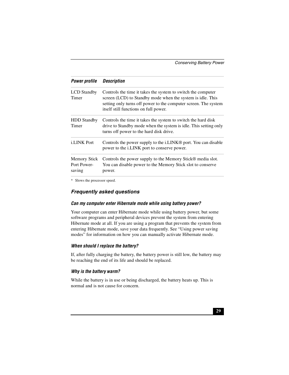 Frequently asked questions | Sony PCG-GRX690P User Manual | Page 29 / 222