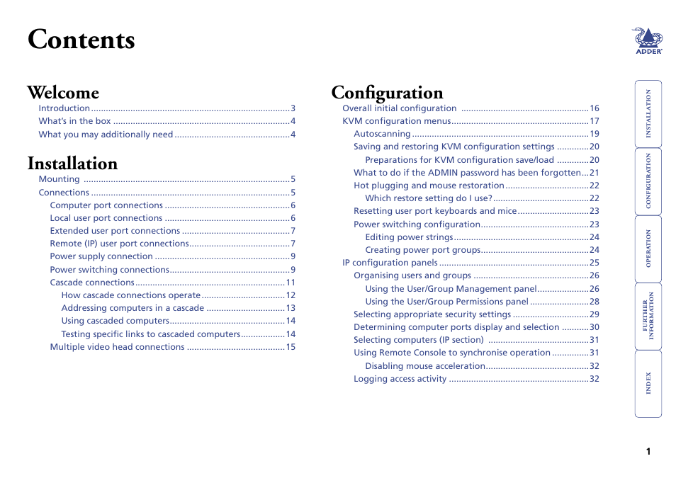Adder Technology Switch User Manual | Page 2 / 70