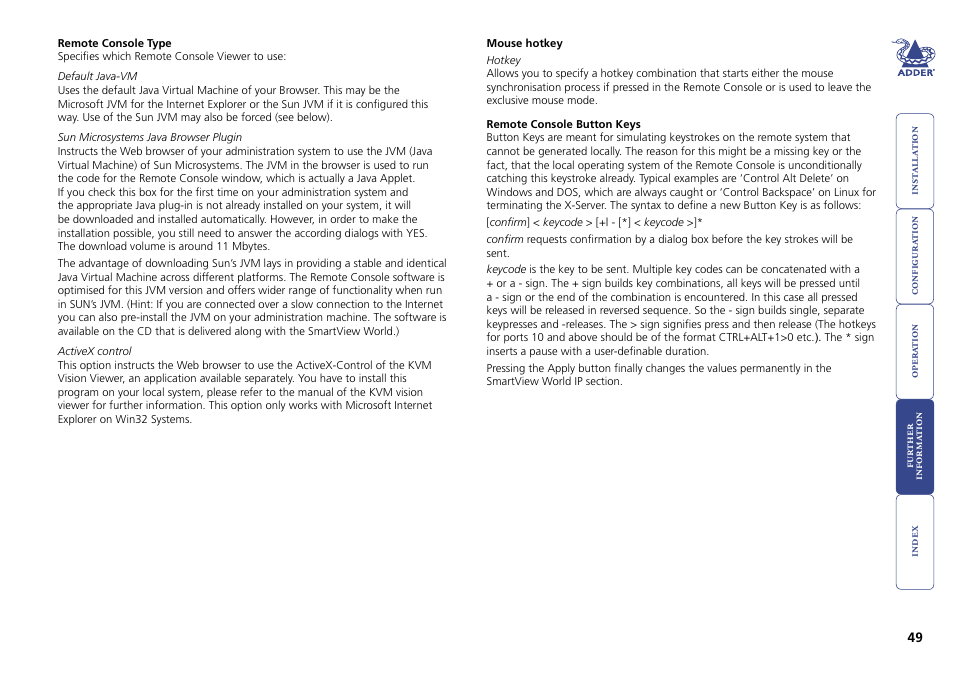Adder Technology Switch User Manual | Page 50 / 70