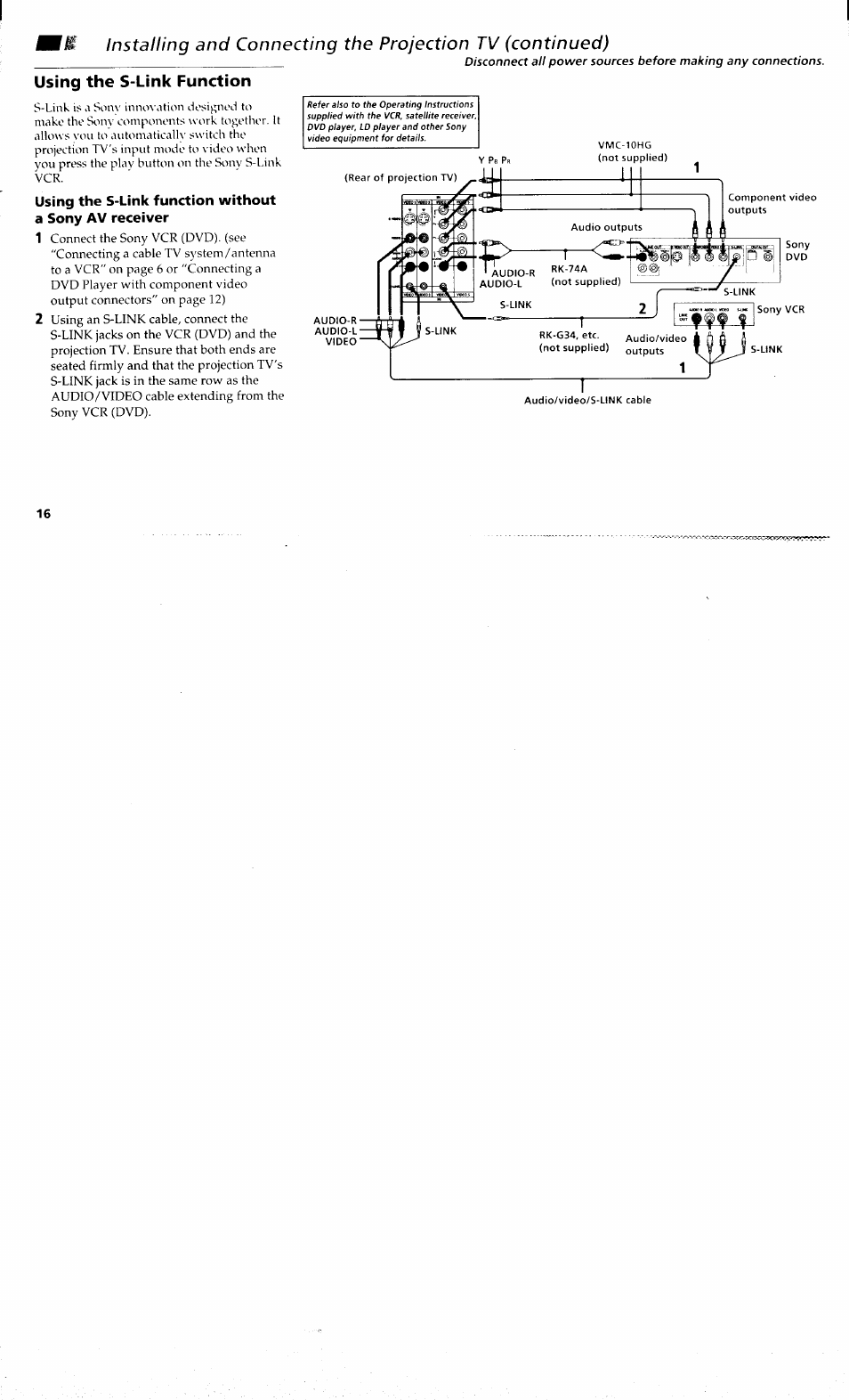 Using the s-link function | Sony KP-48V80 User Manual | Page 20 / 62