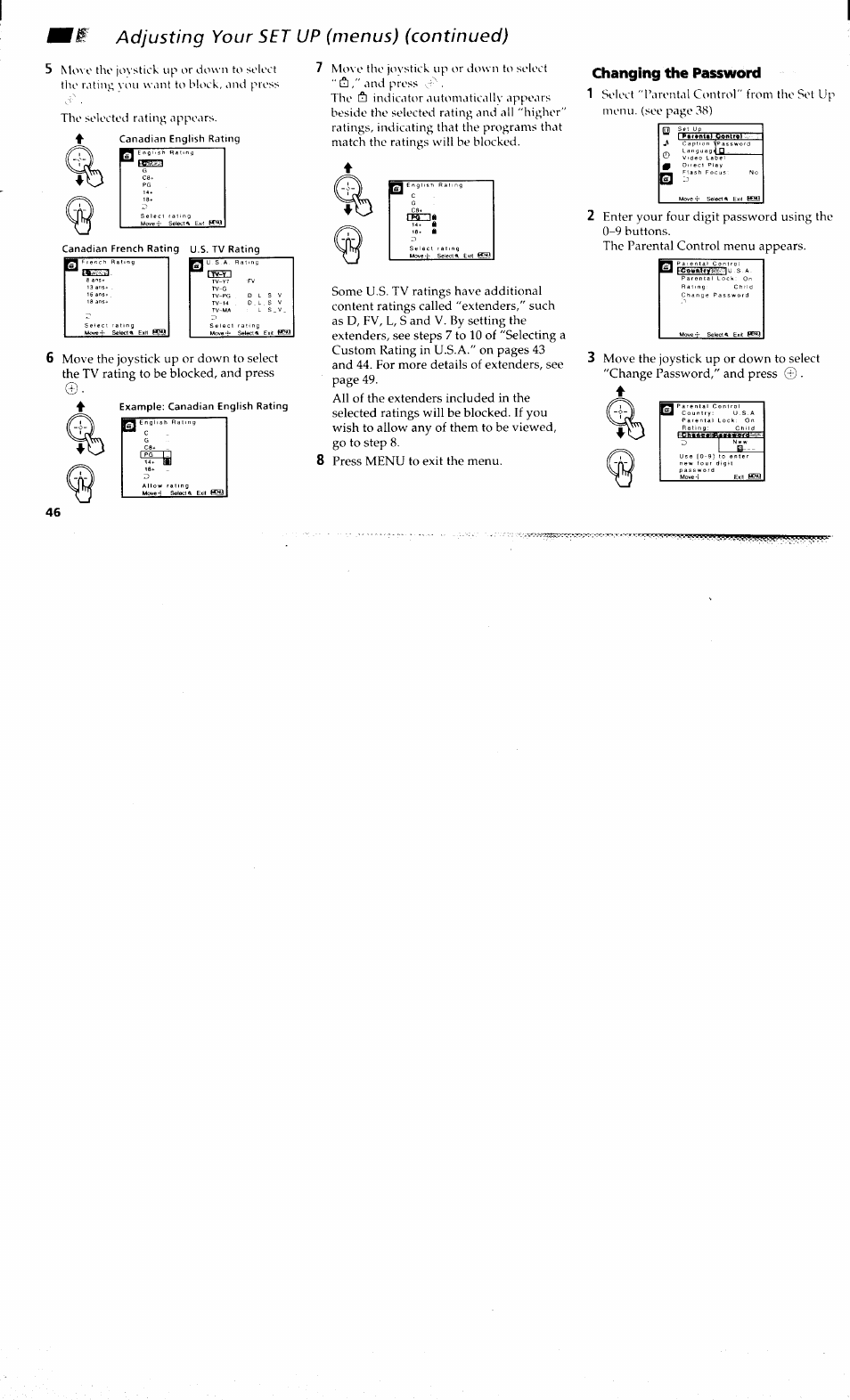 Adjusting your set up (menus) (continued), Qianging the password | Sony KP-48V80 User Manual | Page 50 / 62