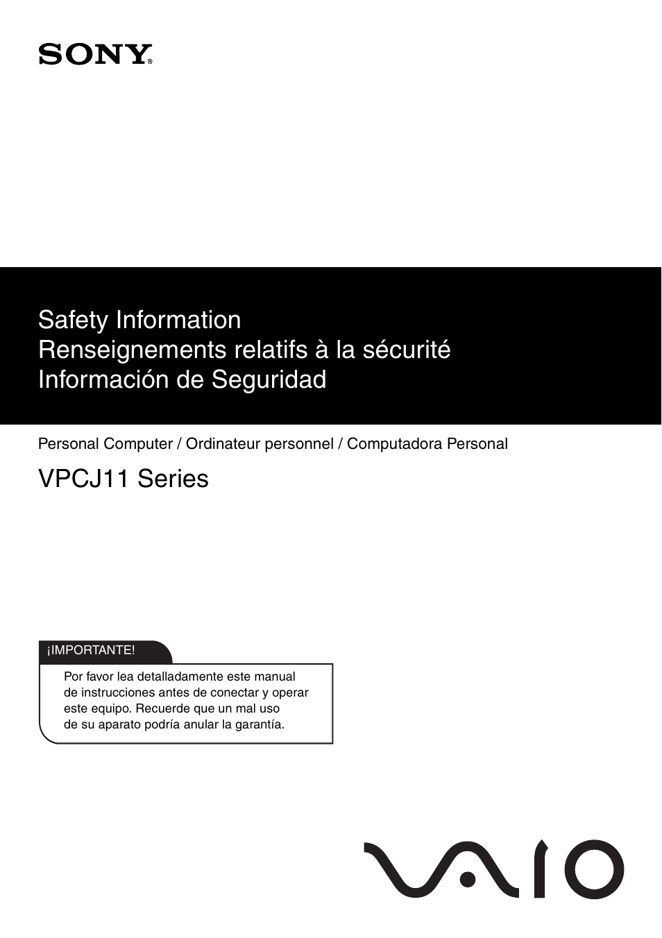 Sony VPCJ114FX User Manual | 20 pages