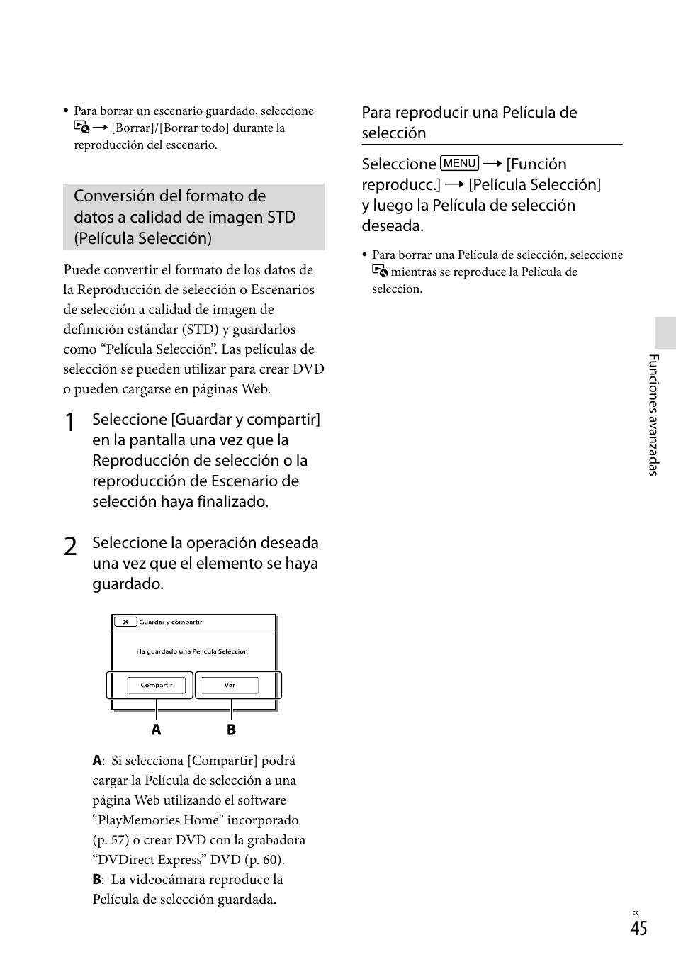 Selección) | Sony HDR-PJ710V User Manual | Page 139 / 191