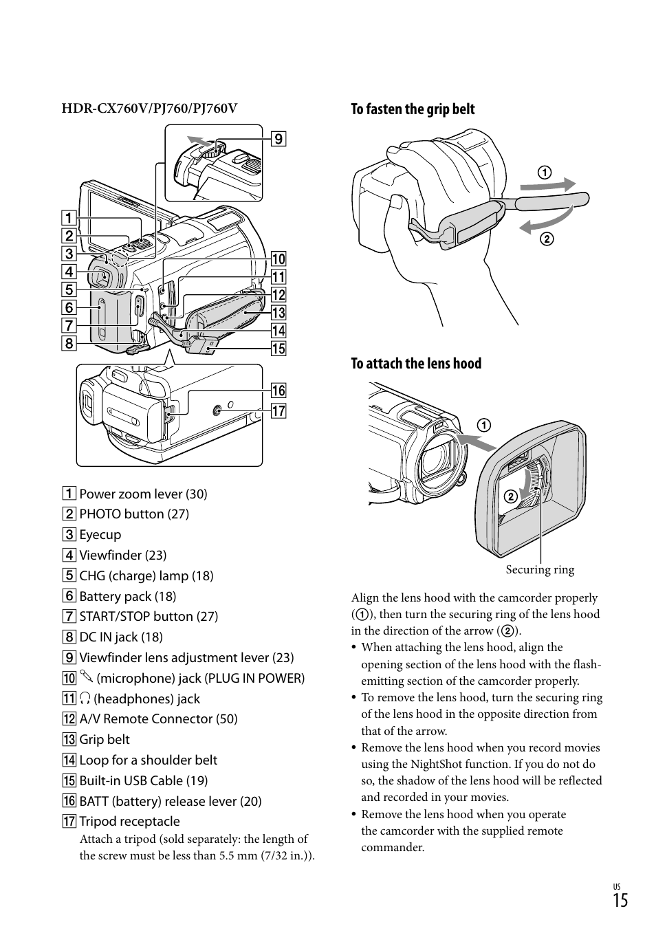 Sony HDR-PJ710V User Manual | Page 15 / 191