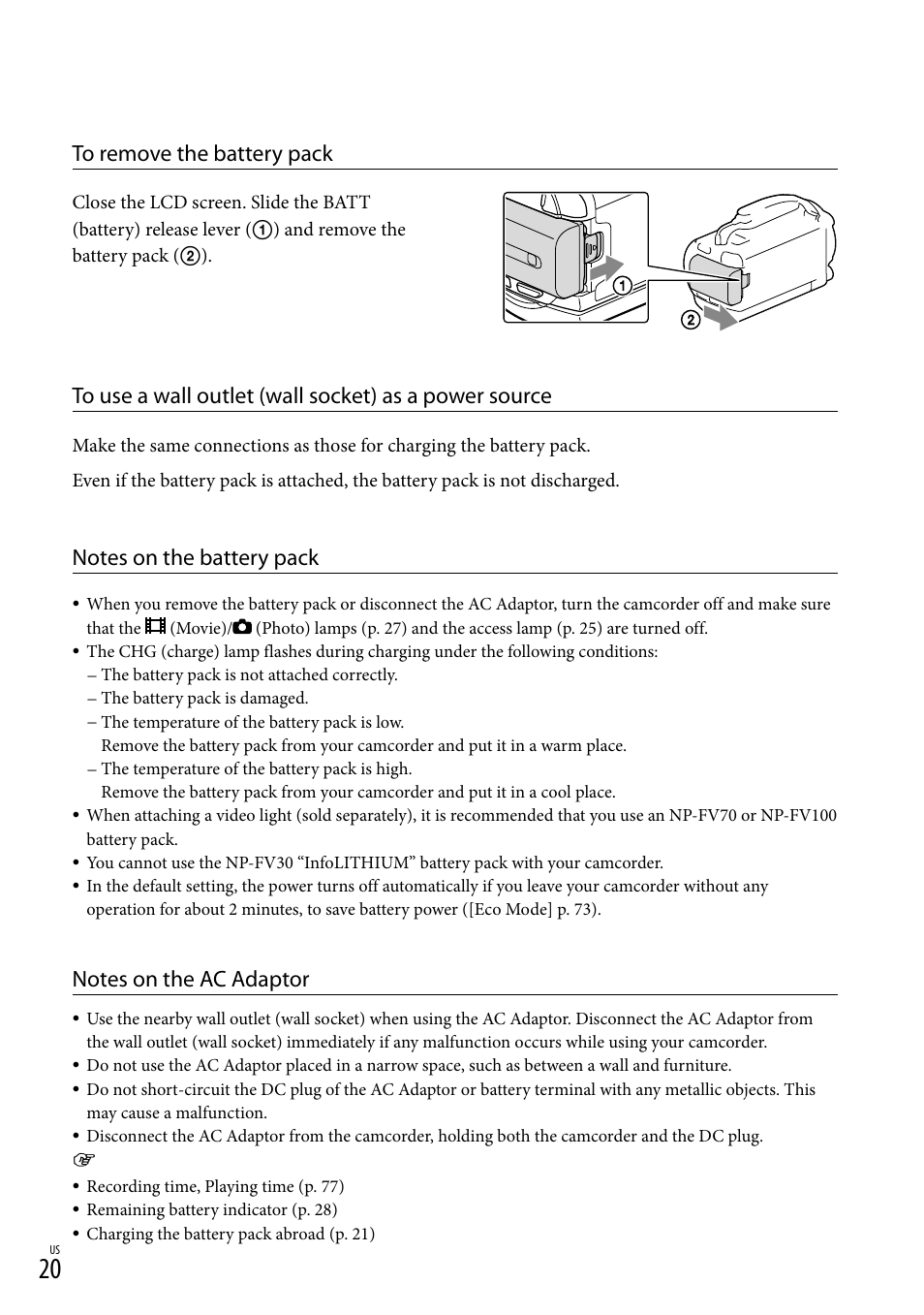 Er (20) | Sony HDR-PJ710V User Manual | Page 20 / 191