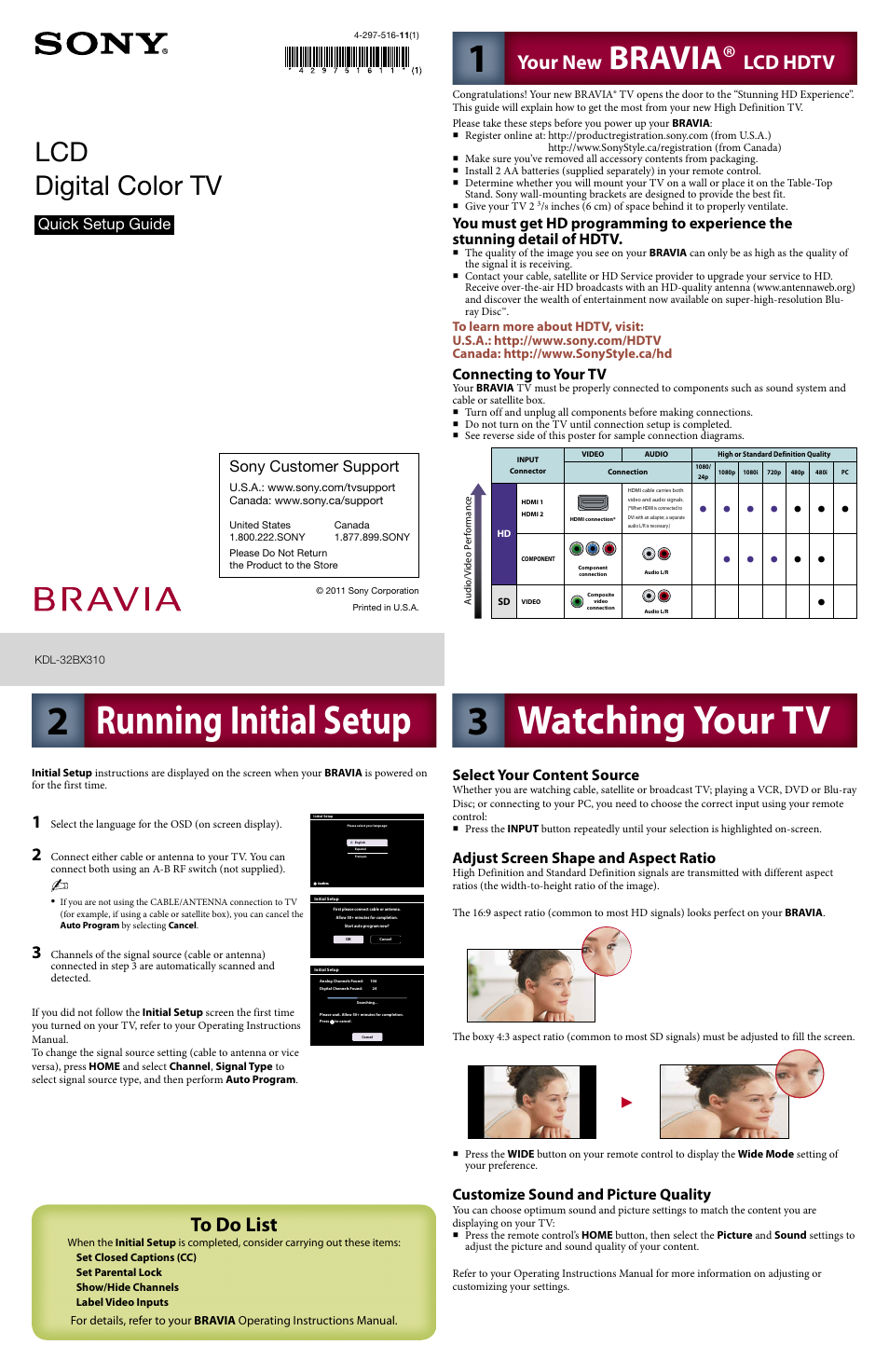 Sony KDL-32BX310 User Manual | 2 pages