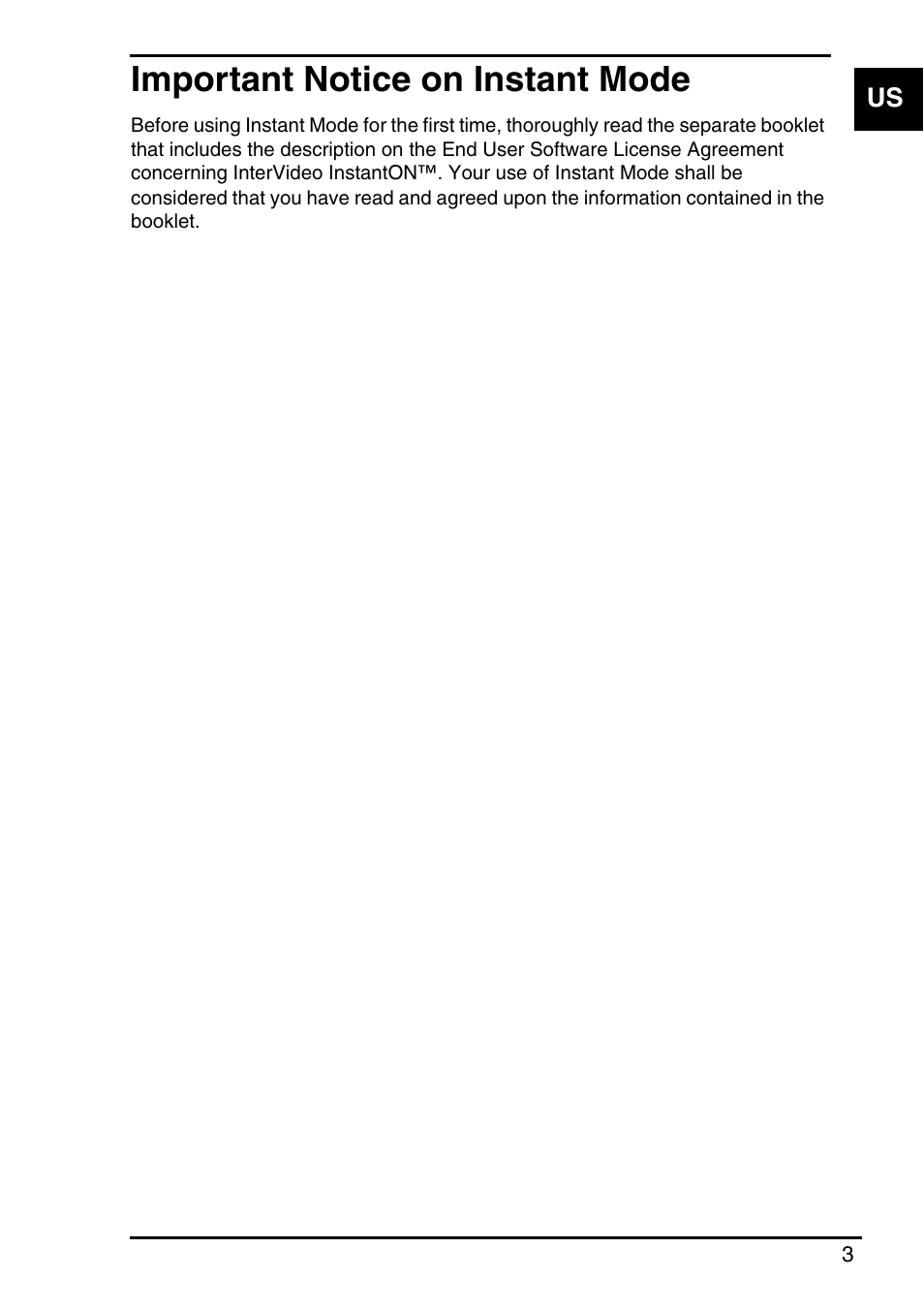 Important notice on instant mode | Sony VGN-CR203E User Manual | Page 5 / 68