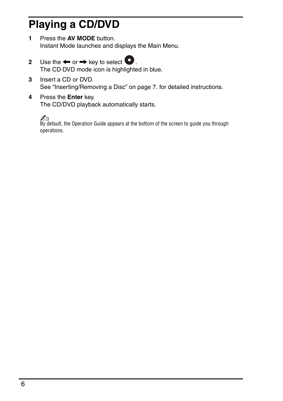 Playing a cd/dvd | Sony VGN-CR203E User Manual | Page 8 / 68