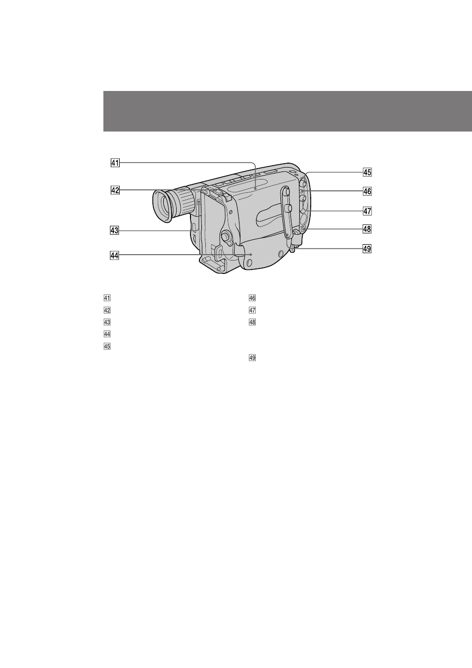 Identifying the parts | Sony CCD-TRV211 User Manual | Page 50 / 56