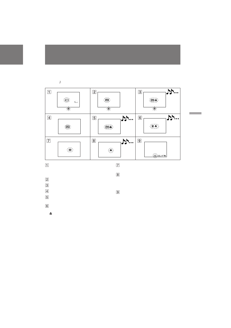 Warning indicators | Sony CCD-TRV211 User Manual | Page 55 / 56