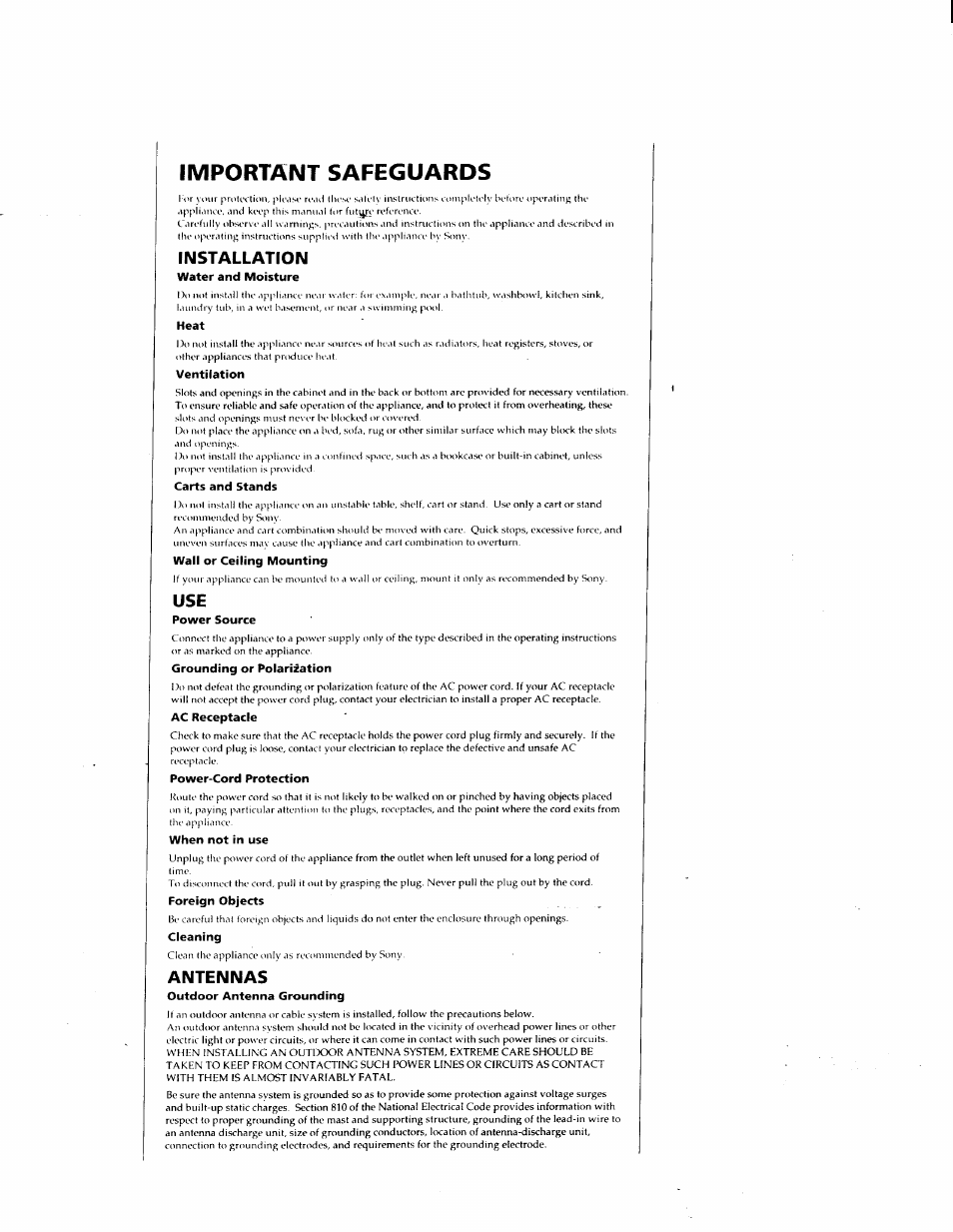 Important safeguards | Sony ICF-C723 User Manual | Page 3 / 11