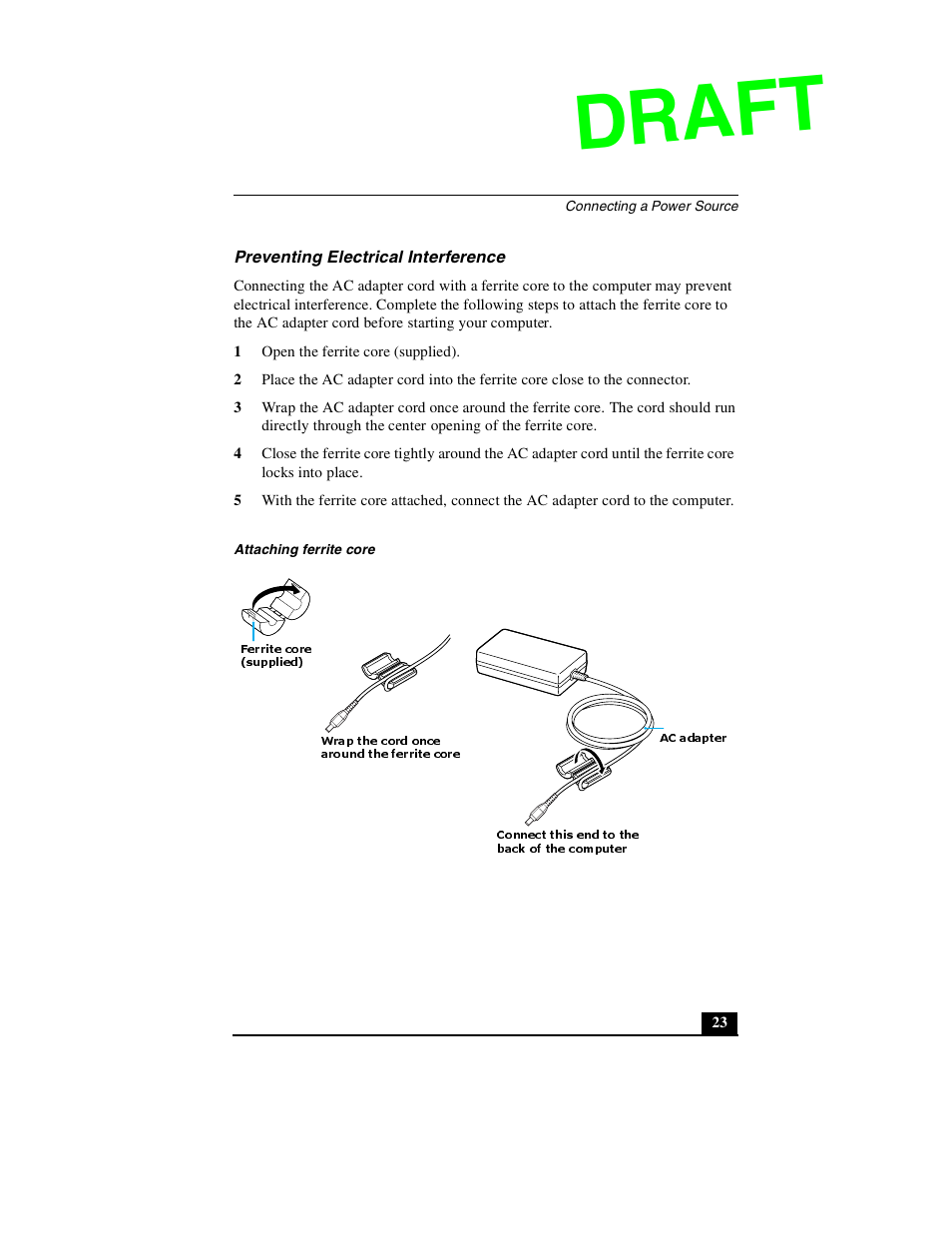 Draft | Sony PCG-GR390P User Manual | Page 23 / 68