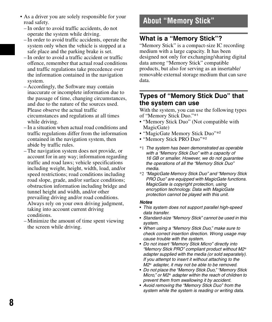 About “memory stick, What is a “memory stick | Sony NV-U44 User Manual | Page 8 / 44