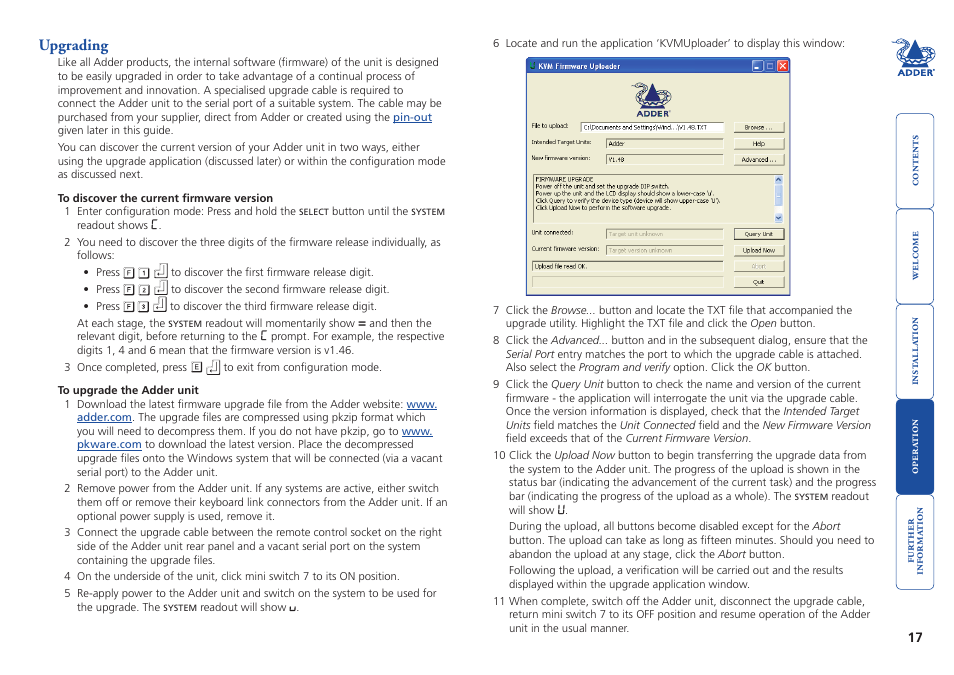 Upgrading, For details | Adder Technology SmartView User Manual | Page 18 / 22