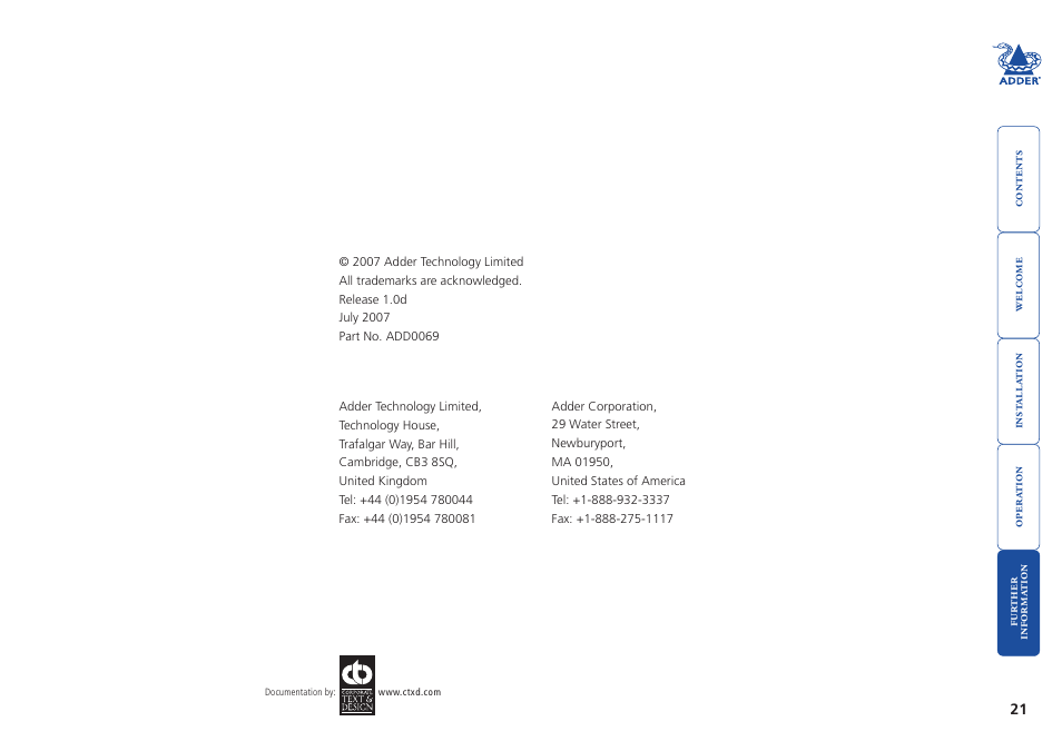 Adder Technology SmartView User Manual | Page 22 / 22