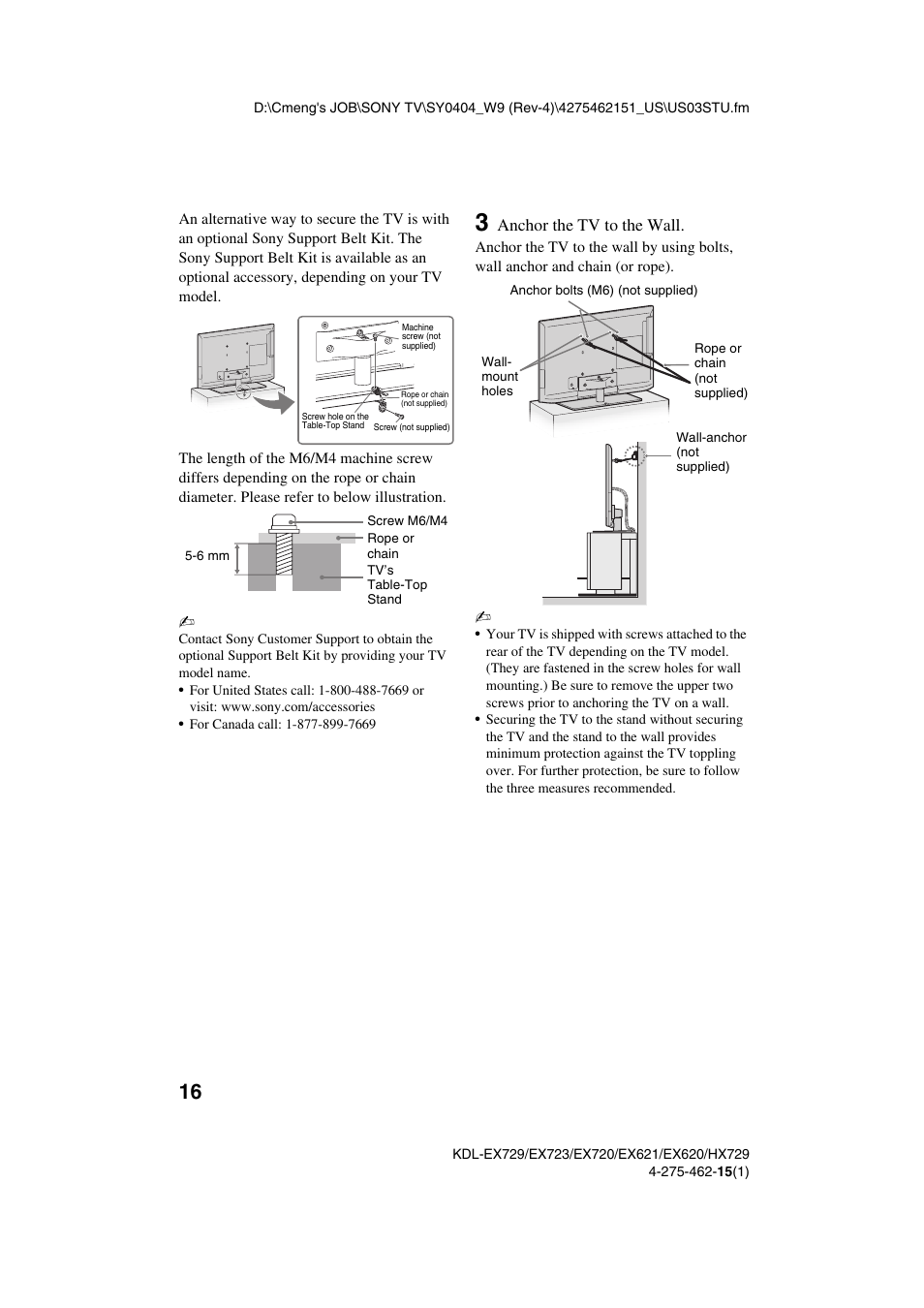 Sony KDL-46EX621 User Manual | Page 16 / 36