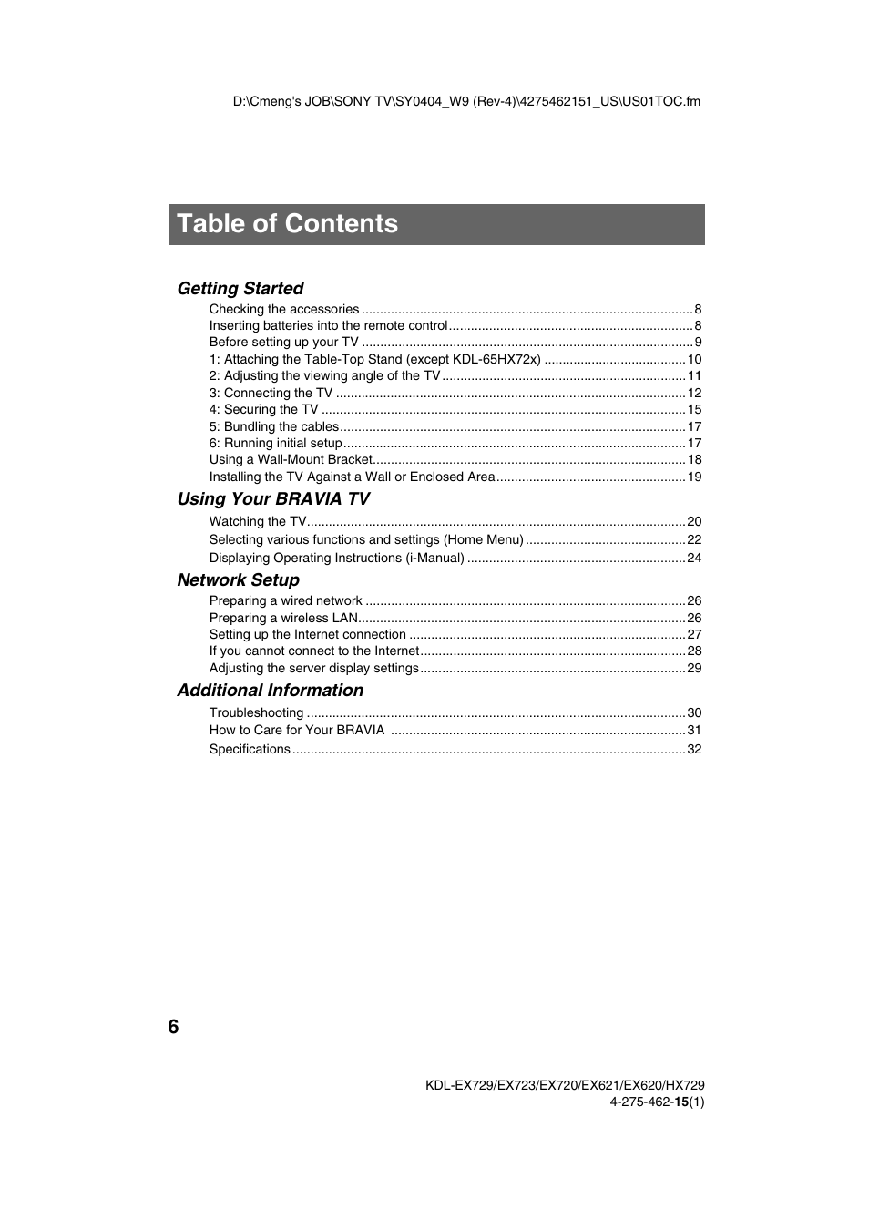 Sony KDL-46EX621 User Manual | Page 6 / 36