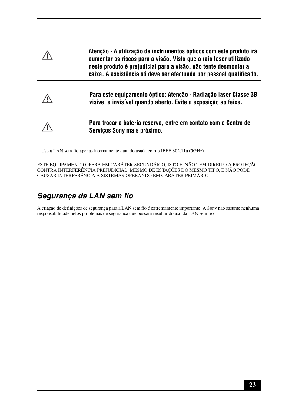 Segurança da lan sem fio | Sony VGN-TT130N User Manual | Page 23 / 28