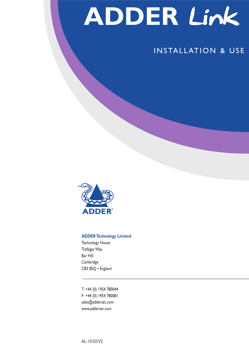 Lliin nk k, Adder | Adder Technology ALGTX/ALGRX User Manual | Page 54 / 54