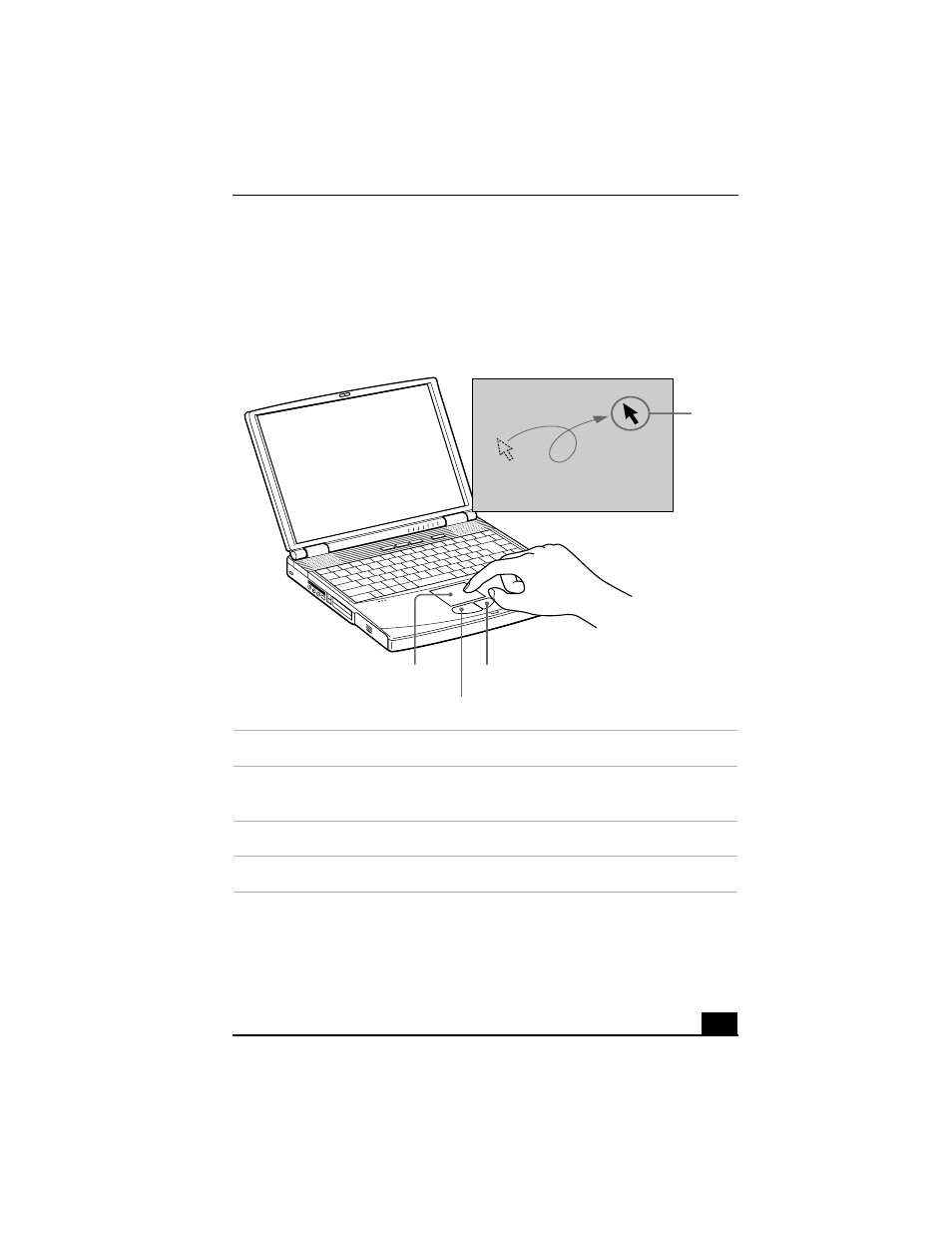 Using the touchpad | Sony PCG-FX310P User Manual | Page 17 / 136