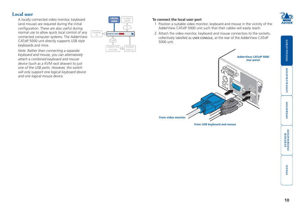 Local user, Local, User | Adder Technology 5000 User Manual | Page 11 / 94