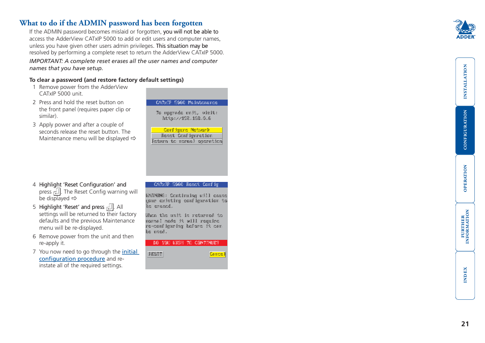 Adder Technology 5000 User Manual | Page 22 / 94