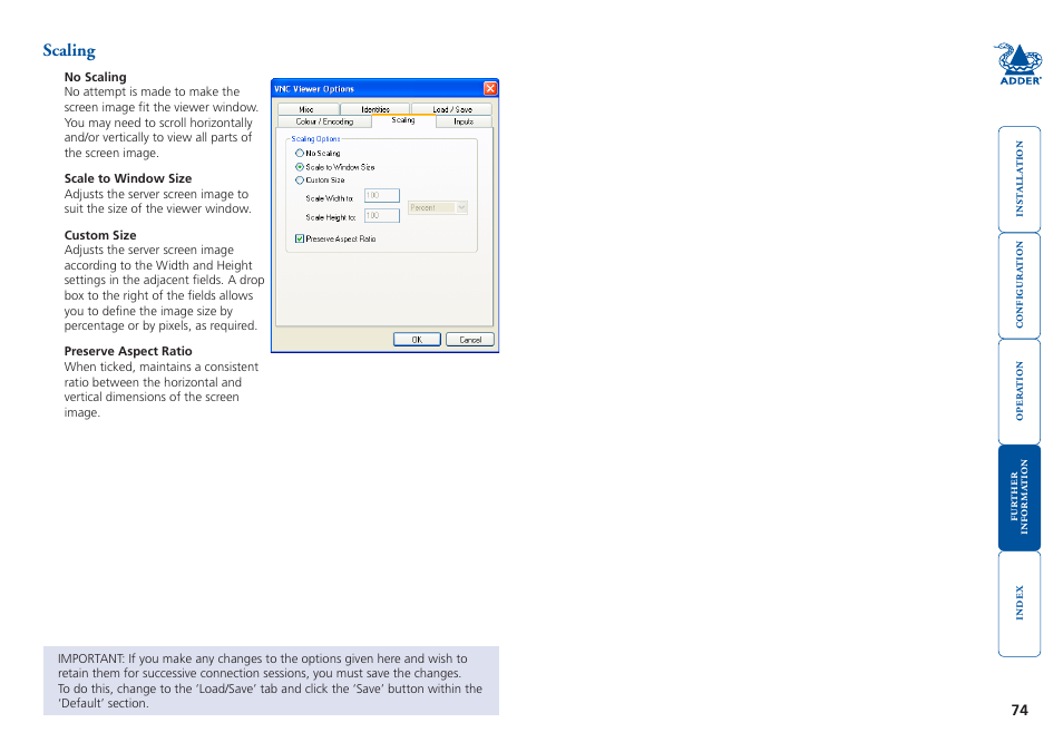 Scaling | Adder Technology 5000 User Manual | Page 75 / 94