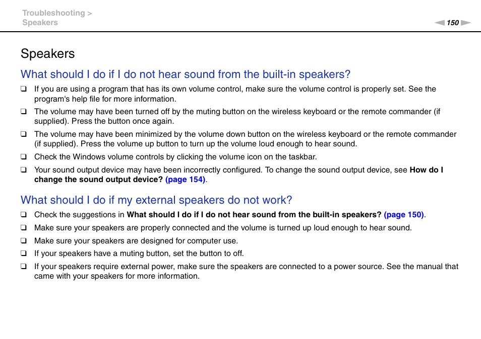 Speakers | Sony VPCL112GX User Manual | Page 150 / 164