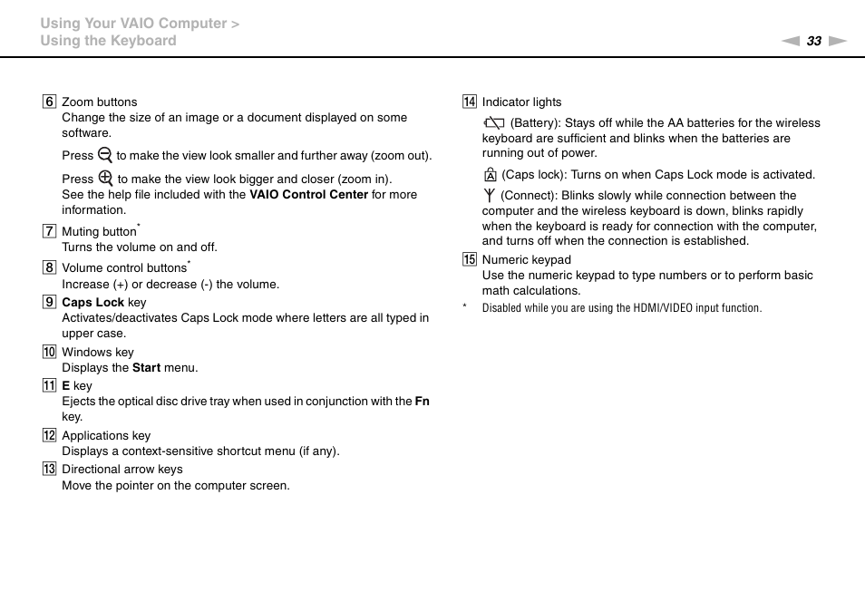 Sony VPCL112GX User Manual | Page 33 / 164