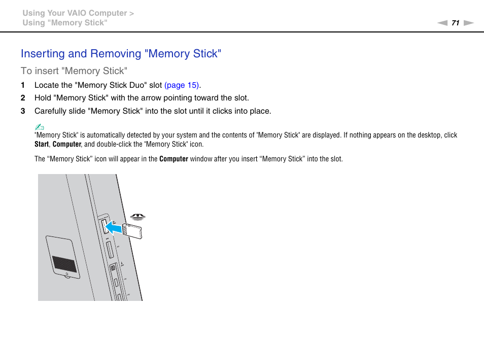 Sony VPCL112GX User Manual | Page 71 / 164