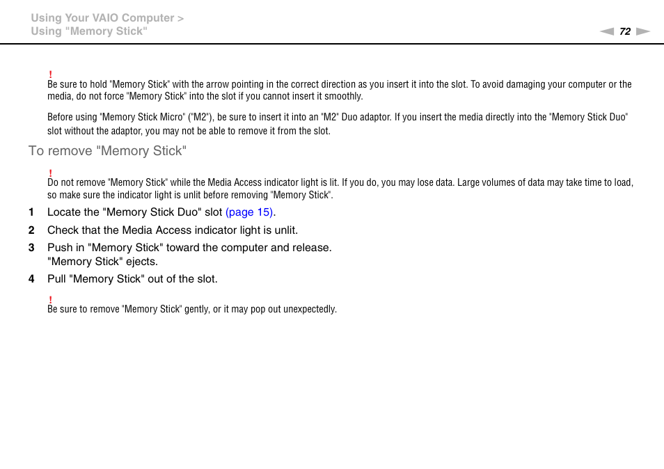 Sony VPCL112GX User Manual | Page 72 / 164