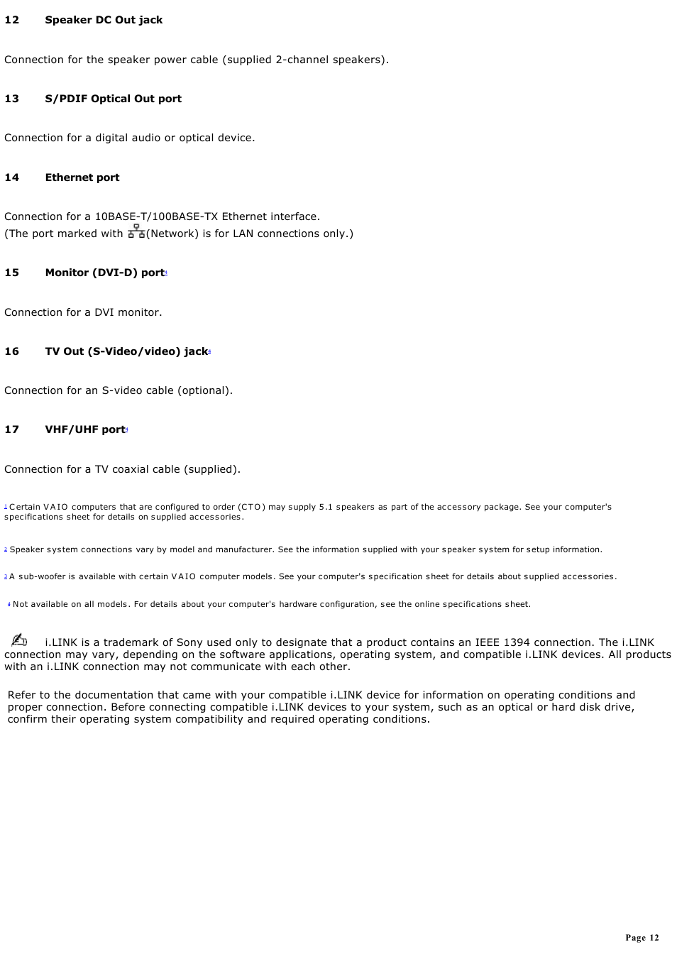 Sony PCV-RS730G User Manual | Page 12 / 161