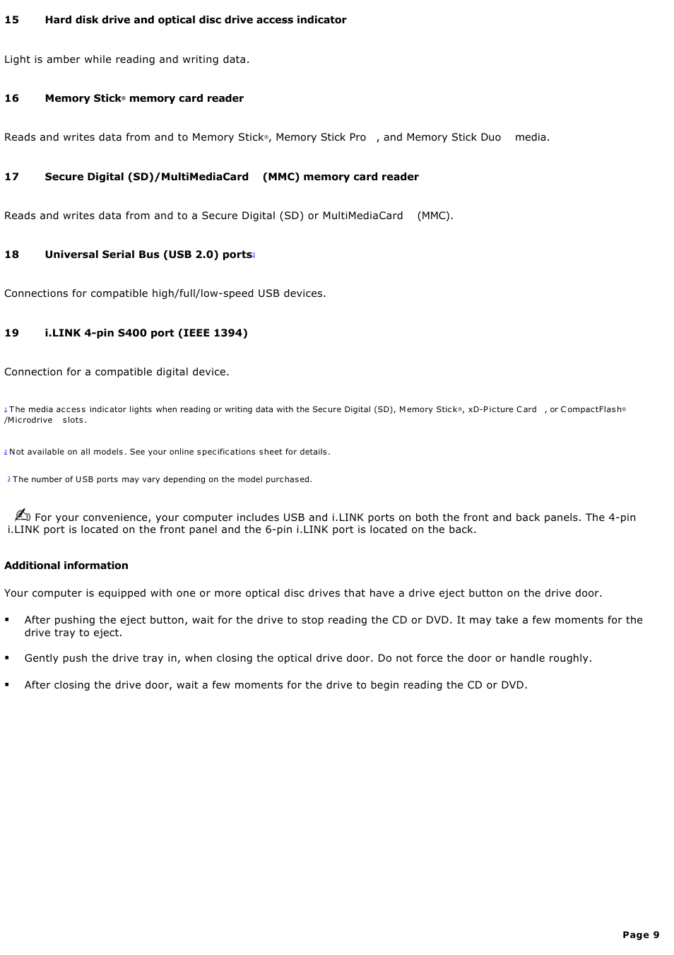 Sony PCV-RS730G User Manual | Page 9 / 161