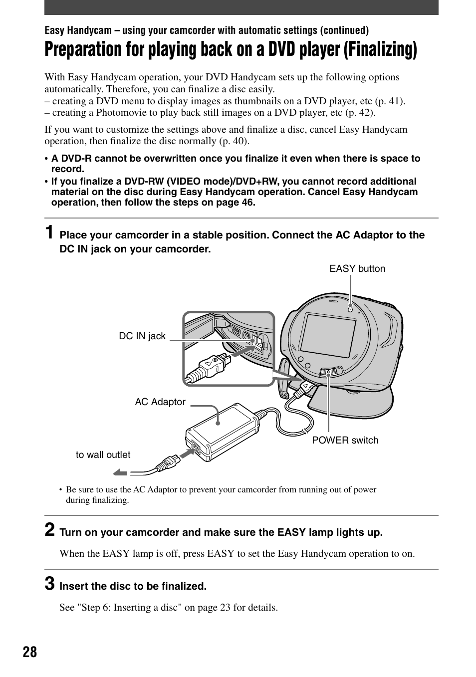 Sony DCR-DVD7 User Manual | Page 28 / 112