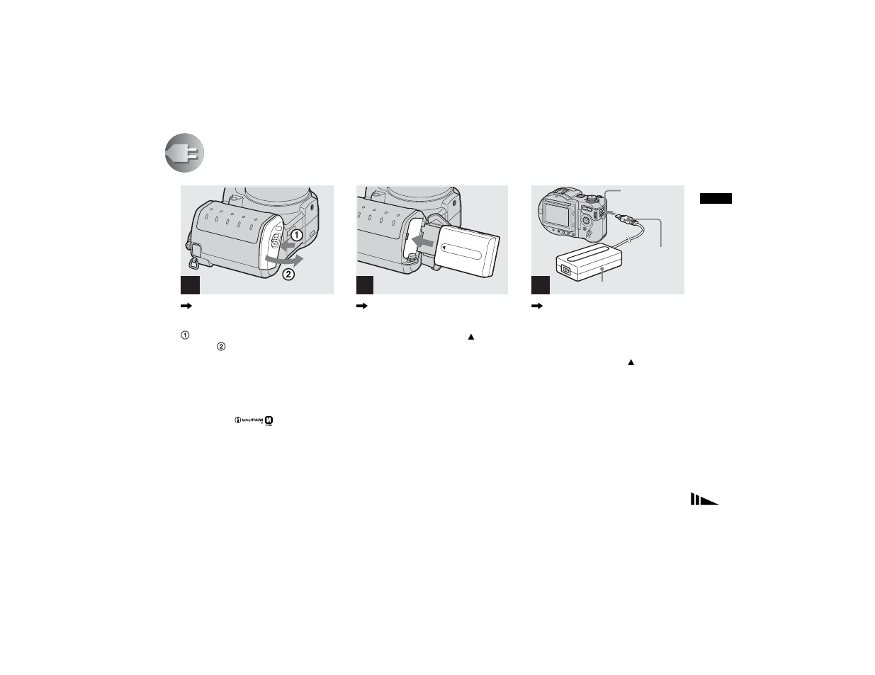 Getting started, Charging the battery pack | Sony MVC-CD400 User Manual | Page 13 / 132