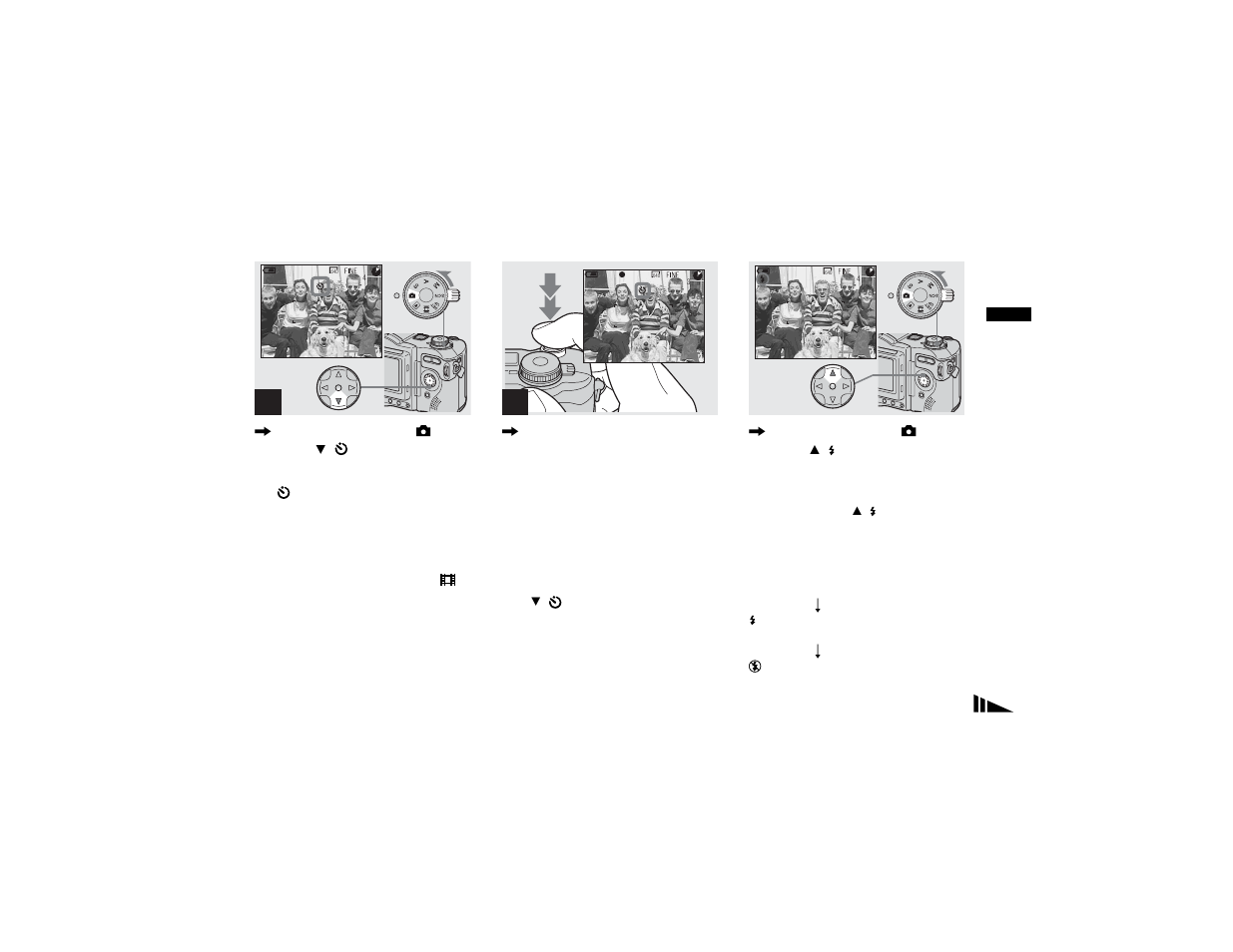Using the self-timer, Selecting a flash mode, Using the self-timer selecting a flash mode | Sony MVC-CD400 User Manual | Page 29 / 132
