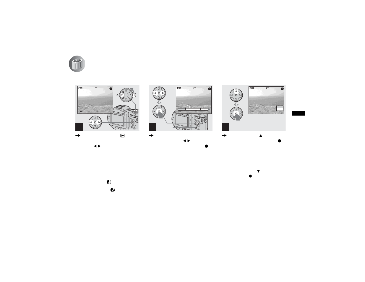 Deleting still images, Deleting images, Deleting images in singe-image mode | Deleting images in singe-image, Mode | Sony MVC-CD400 User Manual | Page 39 / 132