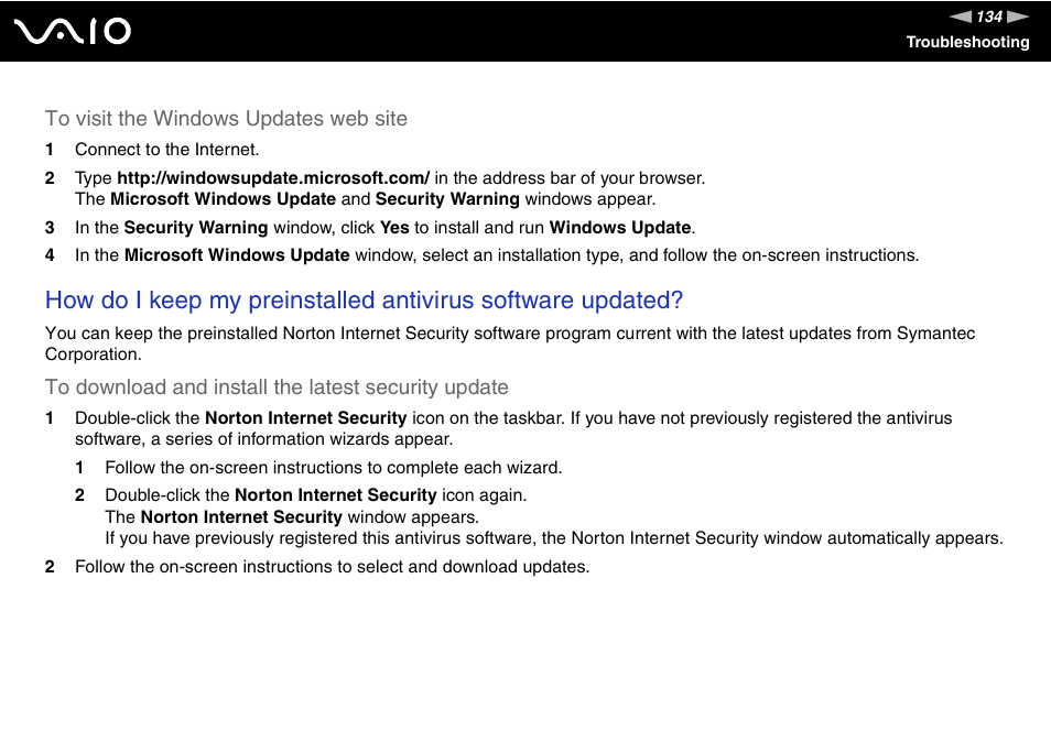 Sony VGN-S570P User Manual | Page 134 / 182